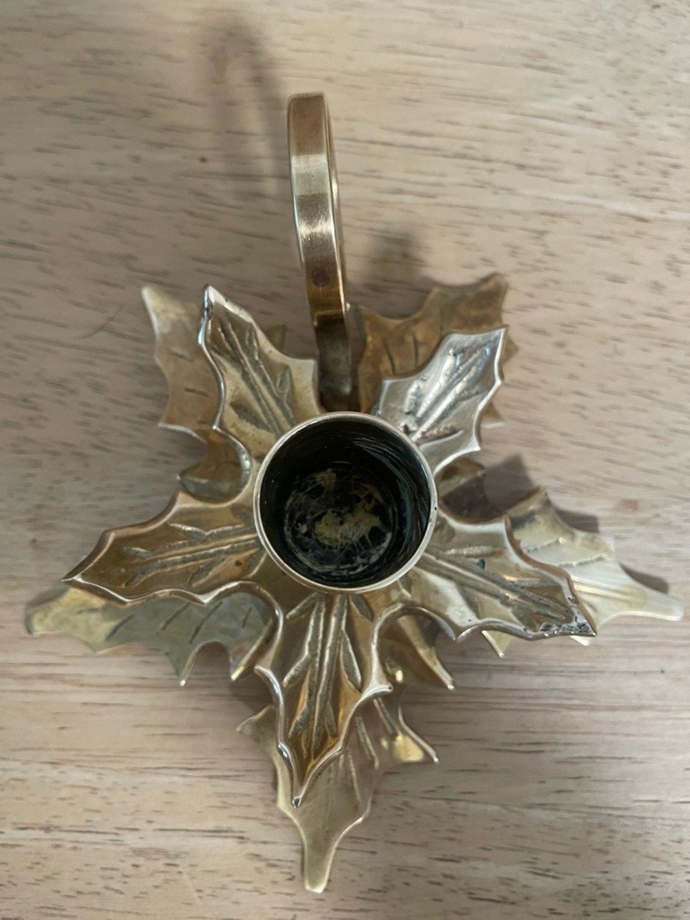 Collection of 4 solid brass taper candle holders, 2 stands, 1 leaf. I heart swan - Picture 12 of 12